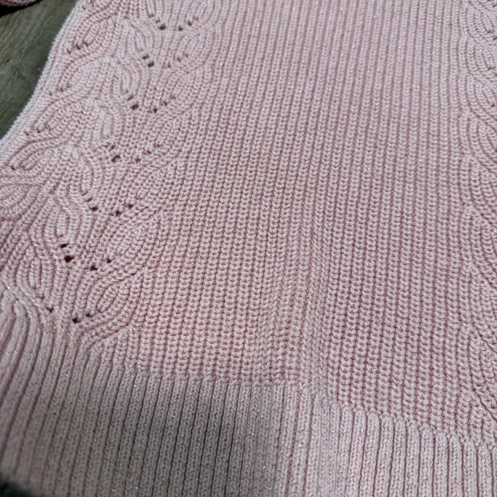 The Children's Place Glittery Pink Textured Knit‎ Sweater